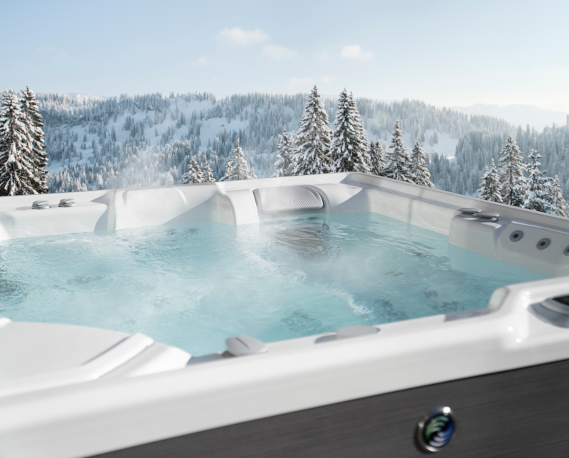 hotspring-Highlife-Grandee-AlpineWhite-Charcoal-ProductShot-WinterScene hotspring-Highlife-Grandee-AlpineWhite-Charcoal-ProductShot-WinterScene
